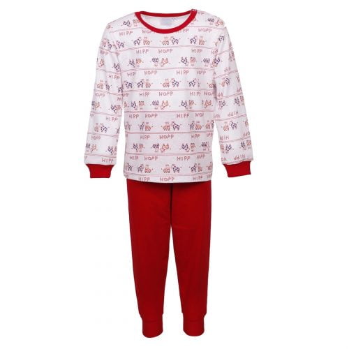 Pijama cu Maneca Lunga pentru Copii Hipp Hopp rosie - bumbac 100%
