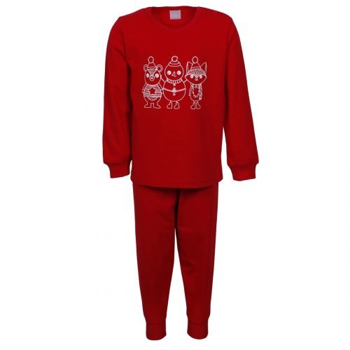 Pijama cu Maneca Lunga pentru Copii Christmas Friends Rosie - 100% bumbac