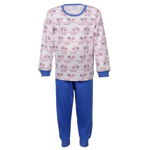 Pijama cu Maneca Lunga pentru Copii Hipp Hopp Bleu - bumbac 100%