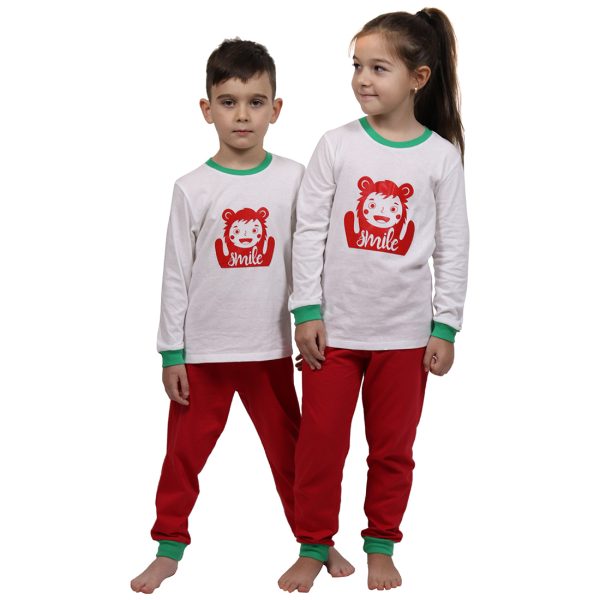Pijama copii rosie Smile - 100% bumbac